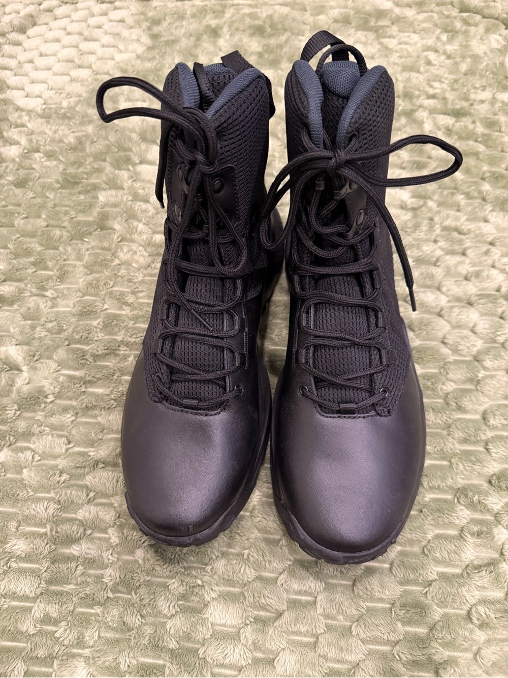 Under Armour Men's Black Tactical Lace-Up Boots - Mesh & Leather
